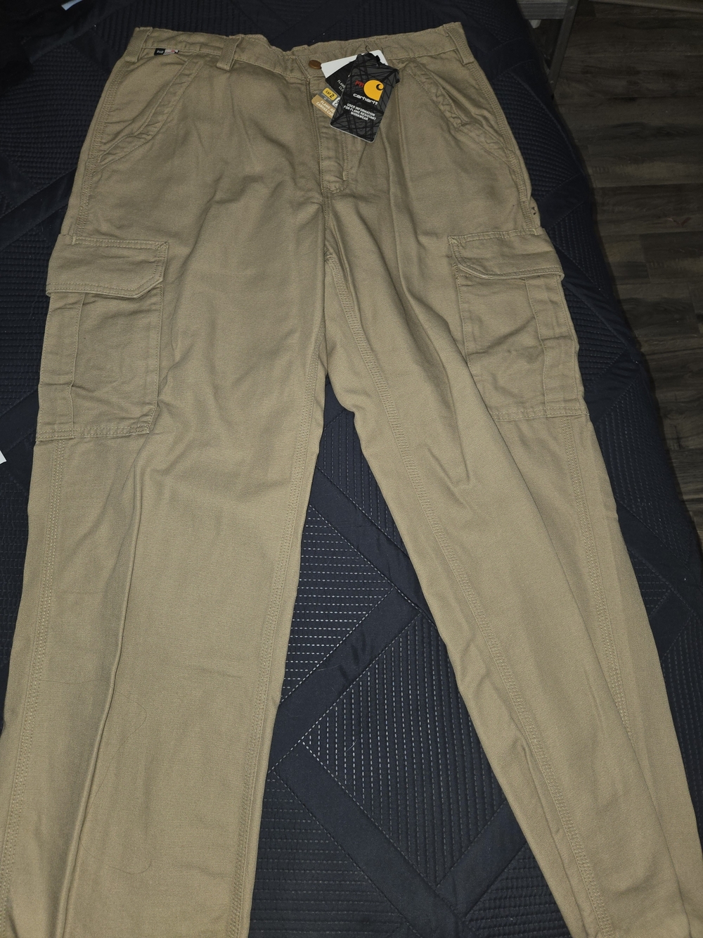 Carhartt Men's Khaki Cargo Work Pants Flame Resistant. 36x30